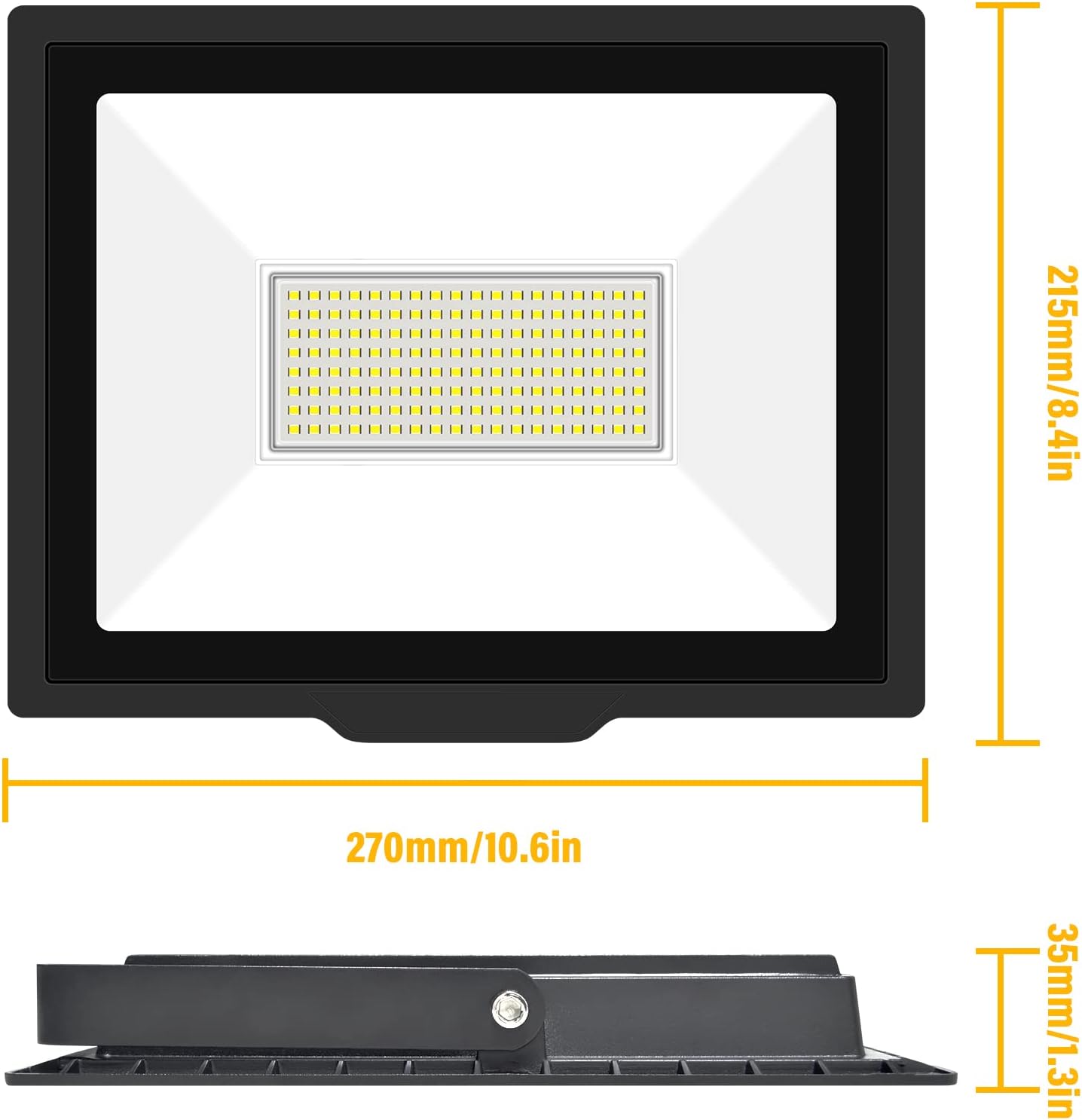 100W LED Flood Light Outdoor 10000LM Super Bright Outdoor Lights 6000K Daylight White IP66 Waterproof Security Lights for Garden, Garage, Yard, Sports Ground, Patio, Pathway Porch